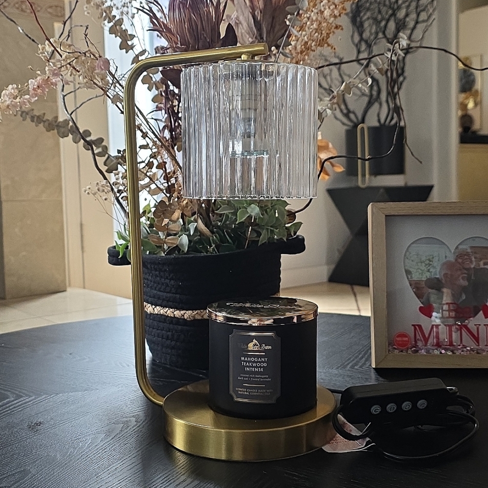 Candle Warmer Lamp + Bath & Body Works Mahogany Teakwood 3-WicK candle